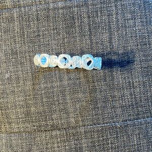 Silver bracelet with zirconium stone insets